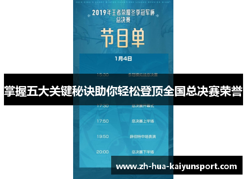 掌握五大关键秘诀助你轻松登顶全国总决赛荣誉 掌握五大关键秘诀助你轻松登顶全国总决赛荣誉