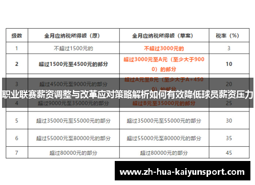 职业联赛薪资调整与改革应对策略解析如何有效降低球员薪资压力